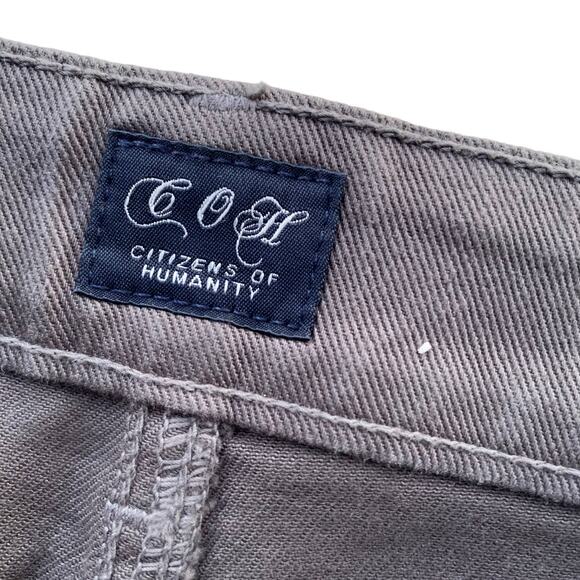 New Citizens of Humanity Dark Gray Waxed Jean Denim Mini Skirt Size 24 - Picture 8 of 11